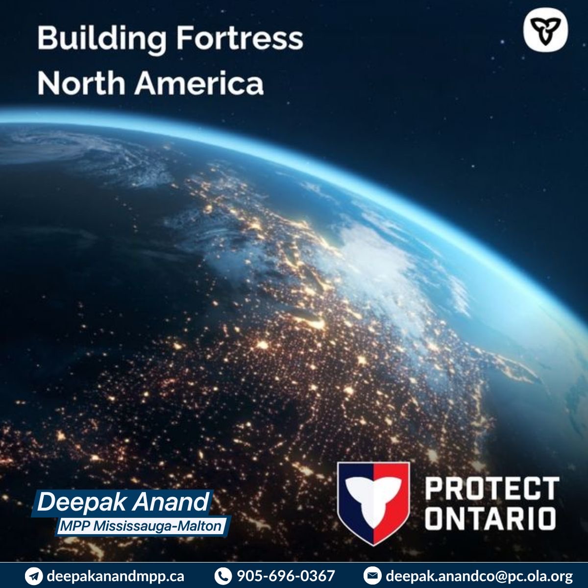 DeepakAnandMPP's tweet photo. While in DC, @FordNation unveiled Ontario’s plan for building #FortressNorthAmerica! By strengthening trilateral trade, we'll deliver on our plan to protect the economy, secure supply chains &amp; unlock new opportunities for North American workers &amp; families!
https://t.co/8qOYCRlQRx https://t.co/XxHab65R5A