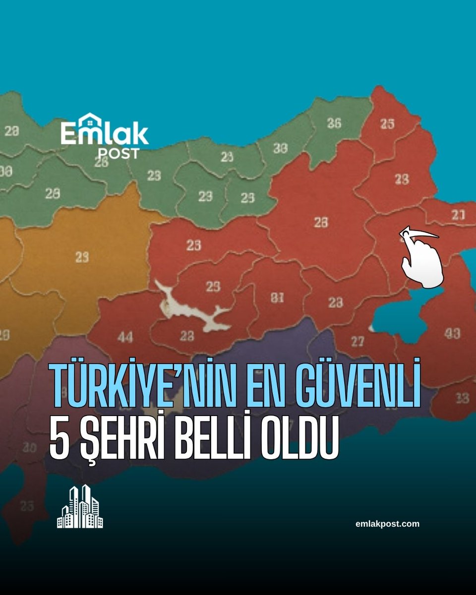 PostEmlak's tweet photo. ✅TÜRKİYE’NİN EN GÜVENLİ 5 İLİ SEÇİLDİ

📍Türkiye genelinde gerçekleştirilen kentsel güvenlik araştırmaları, vatandaşların yaşam kalitesini doğrudan etkileyen huzur ve asayiş faktörünü mercek altına alıyor. 

#türkiye #güven #şehir #konut #yaşam https://t.co/hDTac0bur7