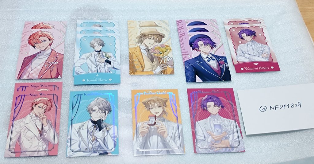 NFUM829's tweet photo. にじさんじ Luminous Marriage ランダムフォト風カード ポップアップカード　 ジュンブラ 2026 Aグループ OS特典 交換

【求】画像①　🟪🟩
(同種優先)

【譲】画像②③

・都内手渡しのみ
・異種 比率違い 差額精算可
・周辺B済み
・まとめての方優先

お心当たりありましたらお声掛けください。 https://t.co/wr6D6FiqIr
