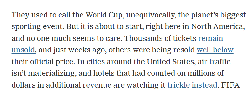 bsubram's tweet photo. Muted interest in the World Cup? https://t.co/8umhiAbHDB