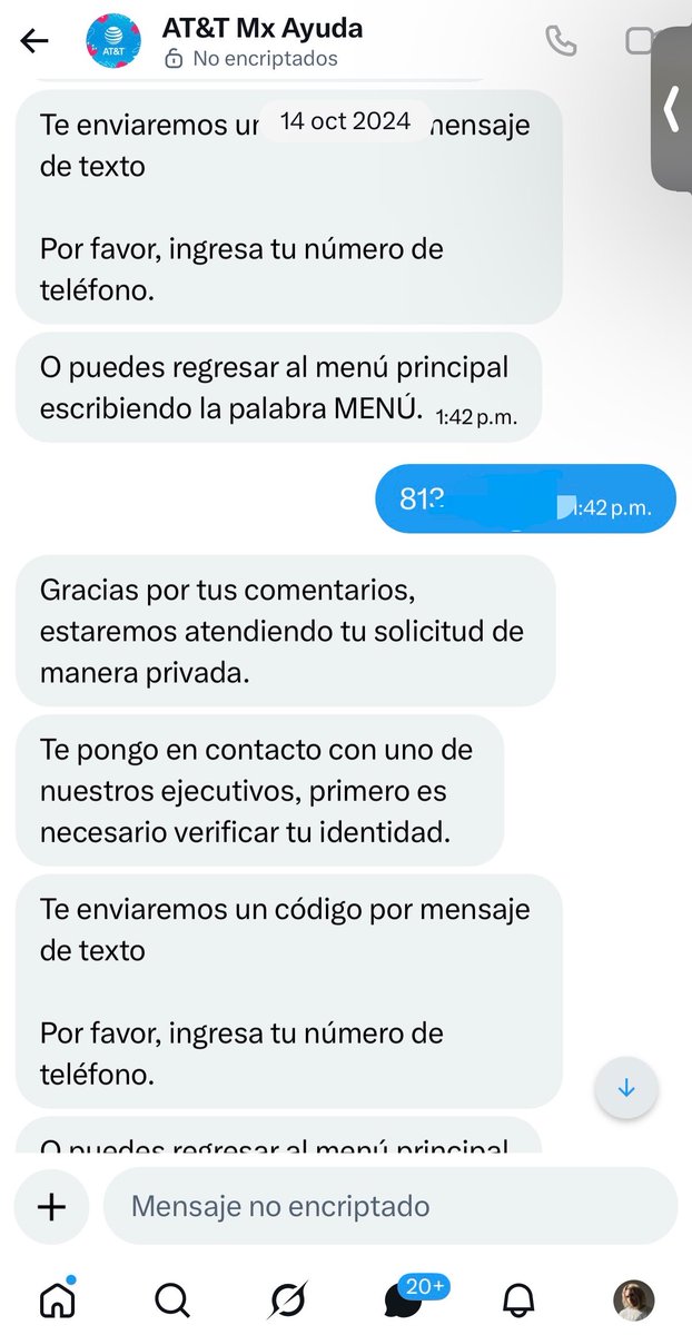 eiFito's tweet photo. @royrojaas @izzi_mx Mención honorífica para el de AT&amp;T en X, pidiendo mi número telefónico al infinito y más allá 🤭 https://t.co/GO29v8h8N2
