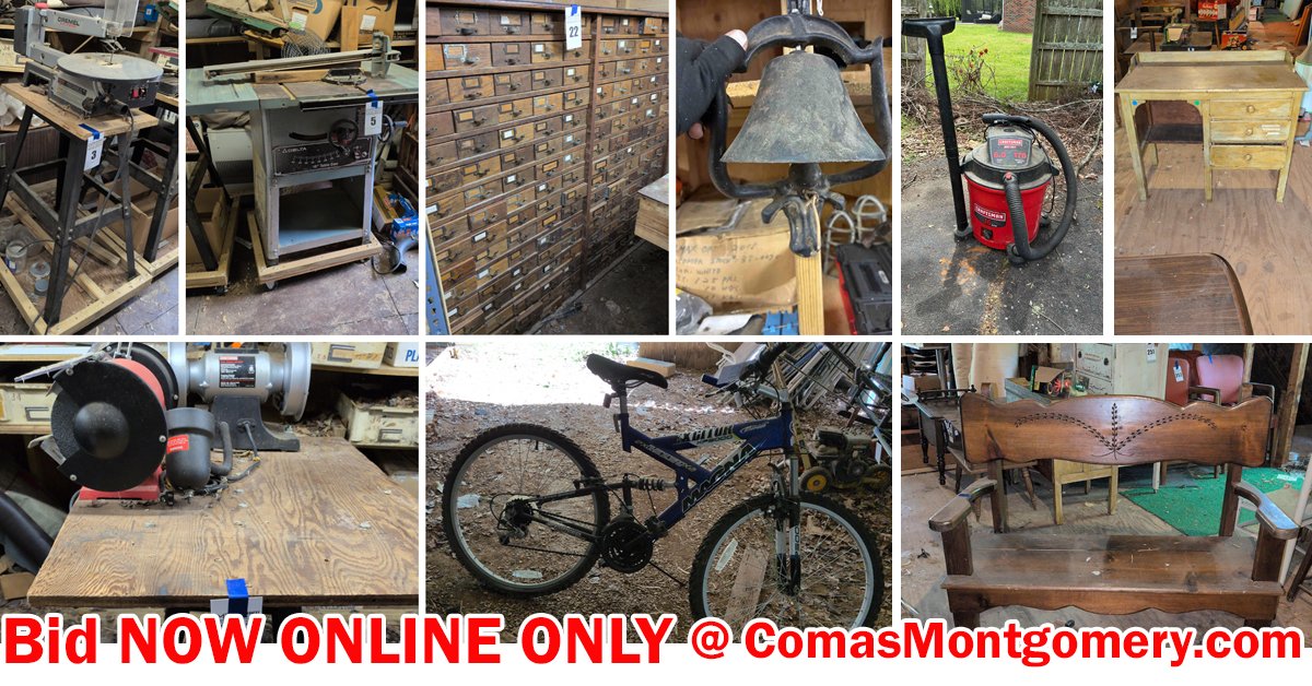 ComasMontgomery's tweet photo. ONLINE #AUCTION #June14th #Tools #SalvageLots #Collectibles and More Selling from #Murfreesboro CLICK HERE TO BID: https://t.co/8zswbGU8tN https://t.co/EeRyhmYl7n