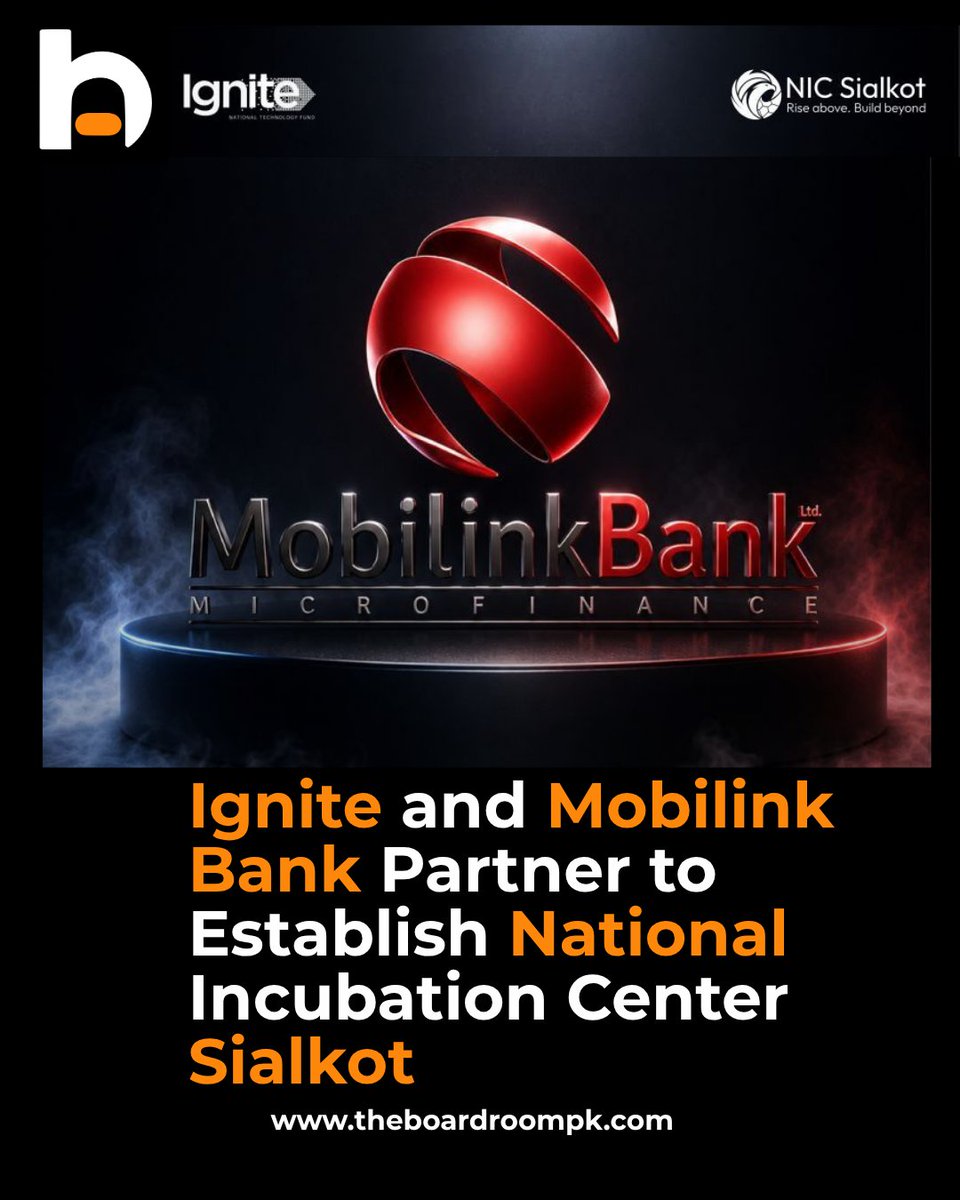 theboardroompk's tweet photo. Ignite and Mobilink Bank partner to establish NIC Sialkot, strengthening support for startups, innovation, and entrepreneurship.
#Ignite #MobilinkBank #NICSialkot #Startups #Innovation #PakistanTech https://t.co/JKF1wwnSrI