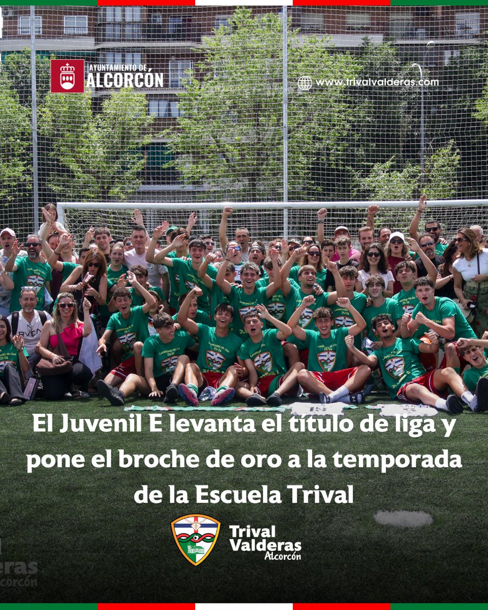 trivalvalderas's tweet photo. 🏆⚪🔴🟢 JUVENIL E |

La mejor forma de cerrar la temporada de la @EscuelaTrival.

El Juvenil E venció 0-8 en la última jornada y levanta el título de liga tras un curso espectacular.

👏 Enhorabuena a los chicos, al míster Jesús, a Juanjo y a David Zaballos.

🔗 https://t.co/sDN1TkvR1r

#VamosTrival