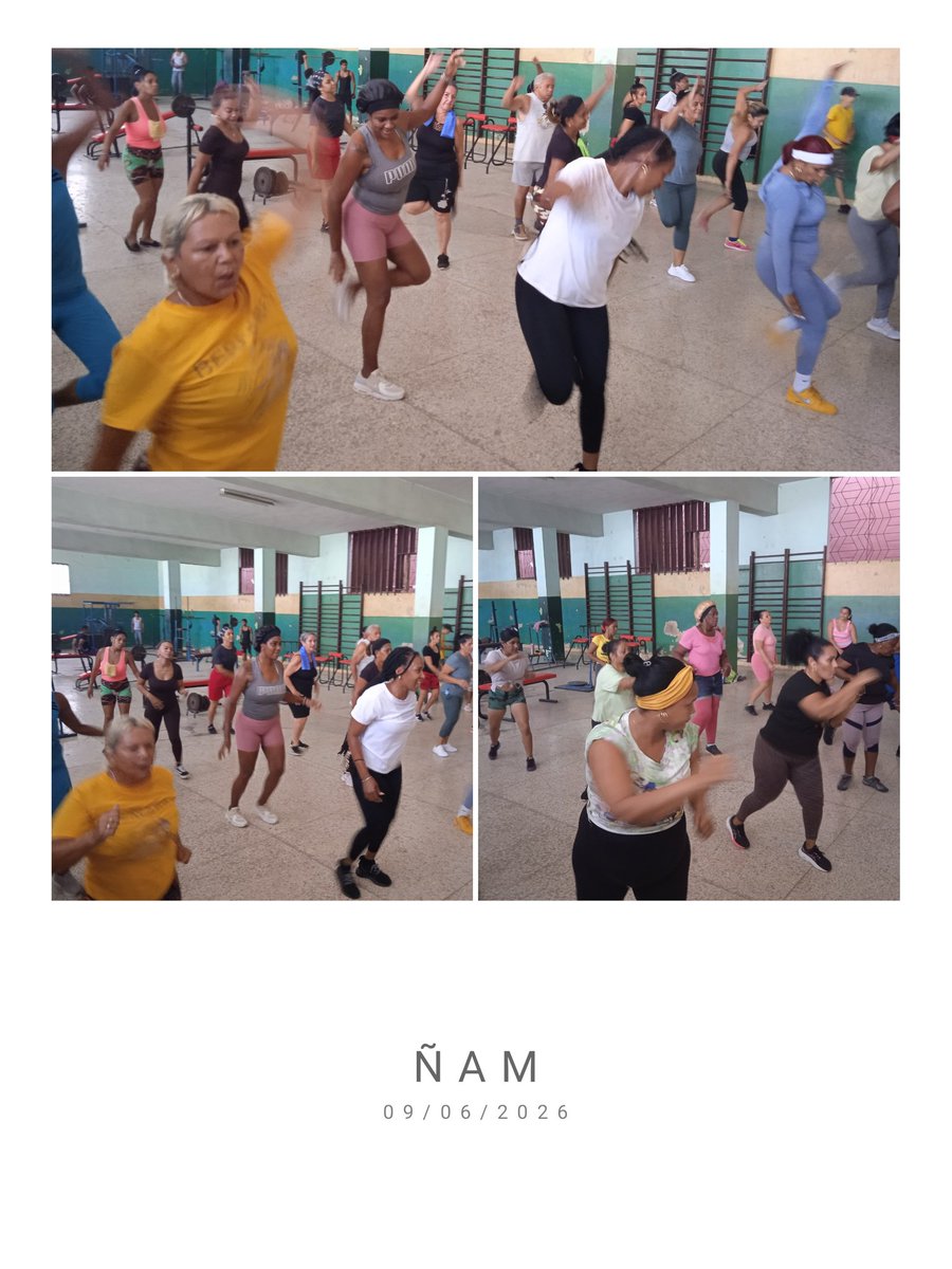 DoraidaMR's tweet photo. Marte de Aeribio de alto impacto para mejorar el sistema cardiovascular, en el gimnasio de Cultura Física de Guantánamo. 
#INDER
#Miguantanamotierradecampeones
#GuironVictorioso
#PatriaConFidel
#CubaEstaFirme https://t.co/FoxnHwc5Mh
