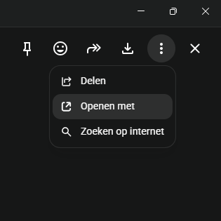 DeWitteTwit's tweet photo. Ik zie dat de "Openen met" functie terug is in de browserversie van WhatsApp. https://t.co/kXncv18NfI