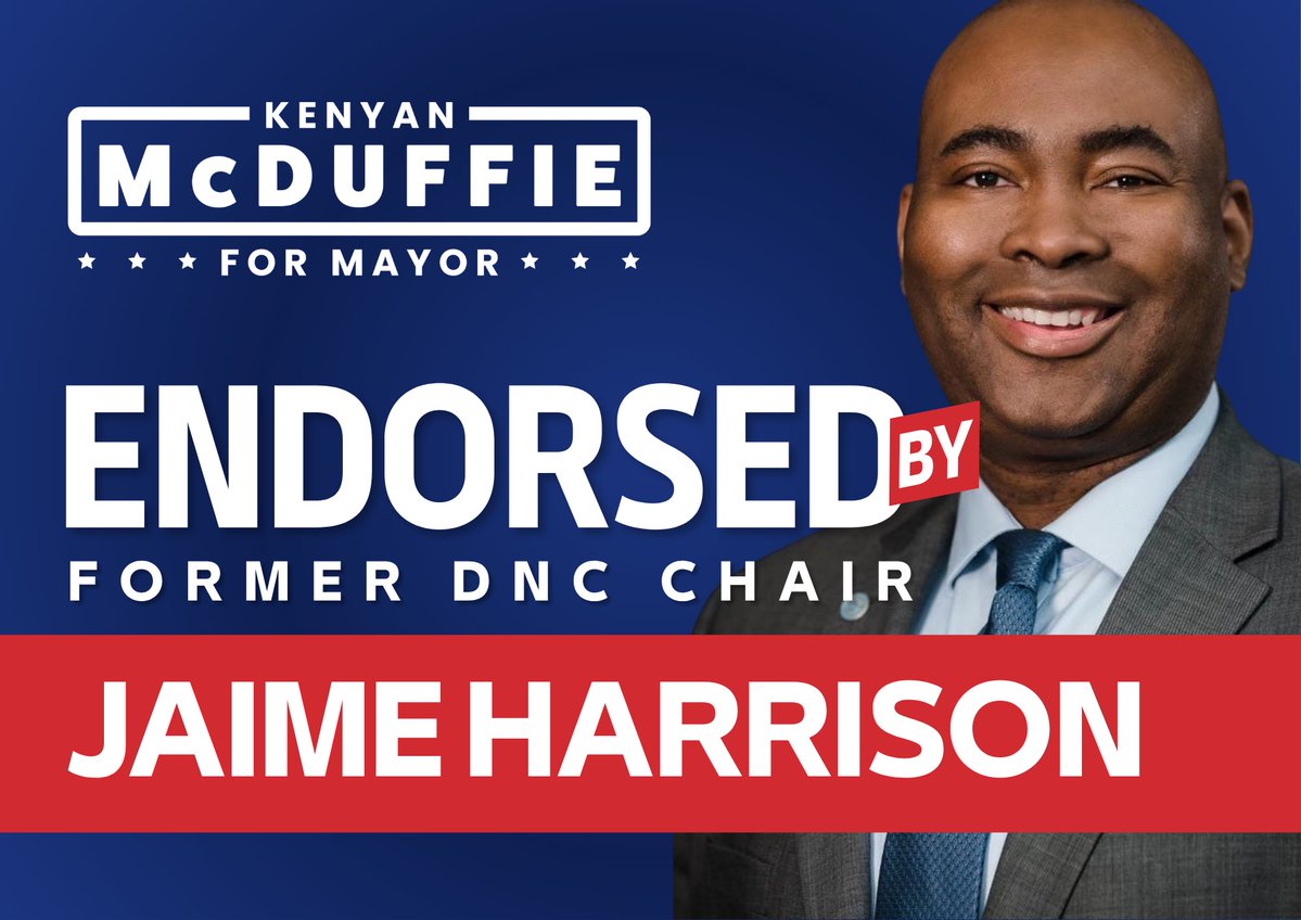 kenyanmcduffie's tweet photo. 🚨Endorsement Alert 🚨

I’m proud to receive the endorsement of Jaime Harrison, former Chair of the Democratic National Committee (DNC) and longtime Democratic leader. 

“DC needs a Mayor with the experience, backbone, and judgment to stand up for this city and move it forward. Kenyan McDuffie has spent his career doing just that, from protecting civil rights at the Department of Justice to delivering results for residents on the DC Council.”

I am honored to have Jaime Harrison’s support in this race. As Mayor, I’ll stand up for our values and protect our autonomy while making our city safer, more affordable, and more accountable for every resident.