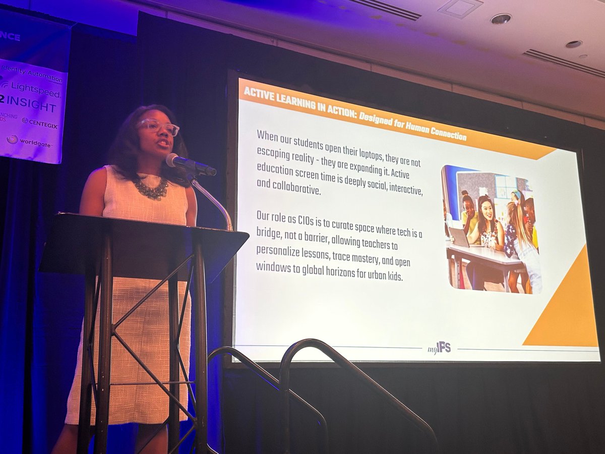 IPSSchools's tweet photo. Today, Superintendent Dr. Aleesia Johnson, welcomed education technology leaders from across the country to Indianapolis as part of the @GreatCitySchls Chief Information Officers Annual Conference.

She shared insights on leadership, transformation, and the importance of keeping students at the center of every decision. Her message highlighted how joy, courage, and a clear vision can help school systems navigate challenges while creating opportunities for students to thrive.

#CGCCIO26 #Indianapolis #IndianapolisPublicSchools #TeamIPS