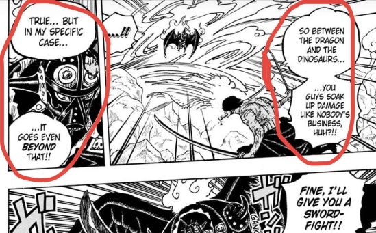ofdaCorner's tweet photo. @SaintFuego @P91588khalil @MarcoGrandFleet Zoro gained Ryuo and ACoC after this attack, and still King tanked those attacks in Flame-Off mode.
If G4 couldn’t even injure Kaido, then  Kat isn’t doing anything to any of them.
What? Kaido’s durability is higher than Flame-Off ?
Yeah, I’ve heard enough. Don’t waste my time https://t.co/u0FULhOIcl