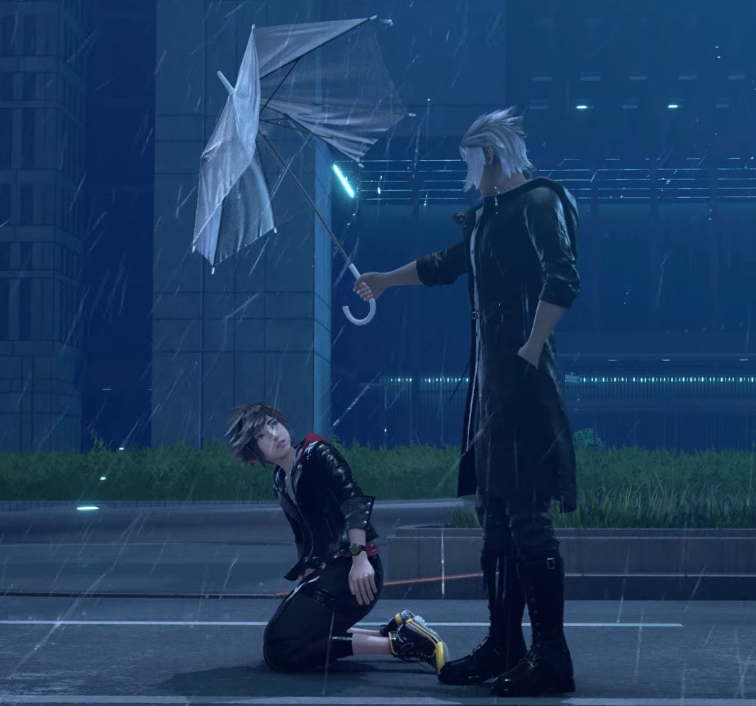 ba9bro's tweet photo. Sora's "are you fucking kidding me" face combined with Xehanort (?) broken umbrella is frying me https://t.co/1Fa7cZRufh