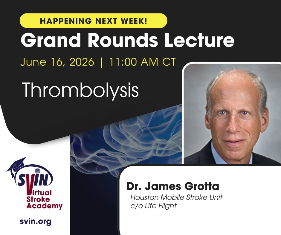 svinsociety's tweet photo. Want to deepen your understanding of thrombolysis in modern stroke treatment?
Donโt miss SVIN Grand Rounds with Dr. James Grotta: https://t.co/2H2YV8J1f4
๐
June 16 | 11:00 AM CT
#SVIN #StrokeEducation #Thrombolysis #VascularNeurology https://t.co/G74caNLwXk