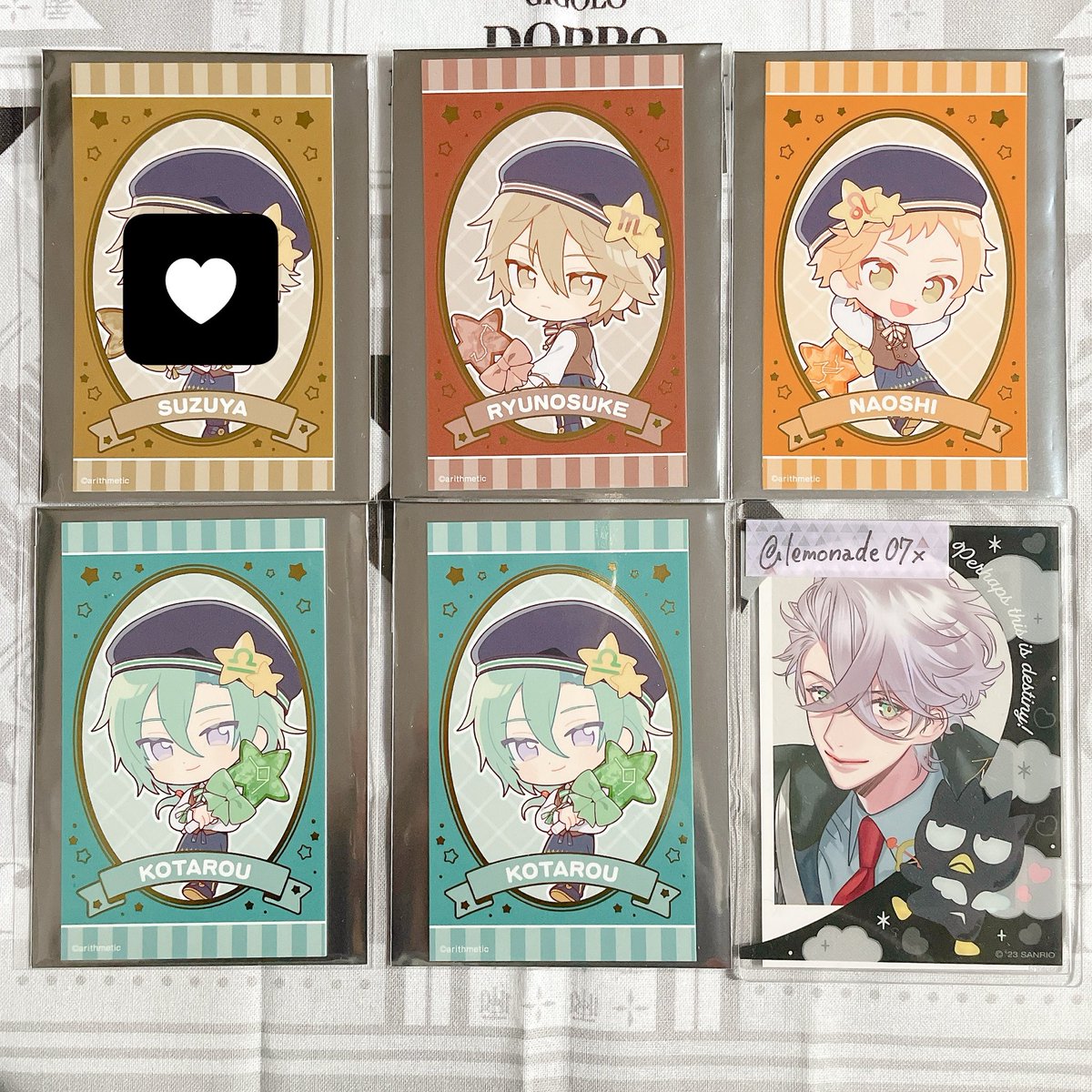 lemonade07x's tweet photo. Starry☆Sky スタスカ トレーディング箔押しカード animate cafe DECOTTE 交換

【譲】
龍之介 直獅 琥太郎

【求】
コンプ目的各1：羊 梓 
決まり次第 一樹 or 定価

都内手渡し、郵送可能
検索からでもお気軽にお声掛け下さい🌸 https://t.co/7wJ48aUGHn