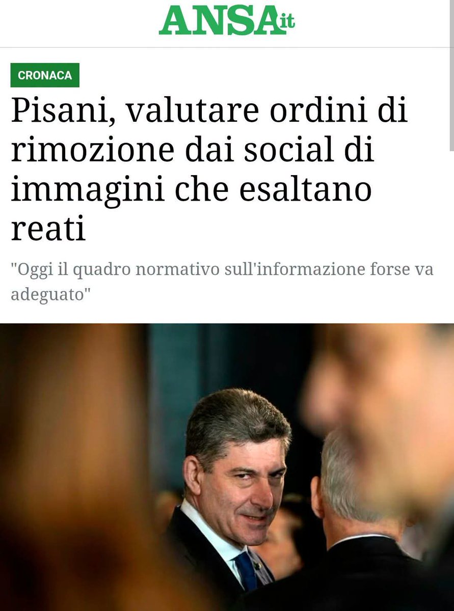 itsmeback_'s tweet photo. 🔴 Il capo della Polizia vuole rimuovere dai social i crimini: “incide sulla percezione di sicurezza dei cittadini”...

🔴 Le donne vengono violentate per strada.
Gli anziani pestati.
I giovani uccisi.
Non è una percezione, è una certezza che lo Stato non abbia più il controllo del territorio. Vanno rimossi i crimini degli immigrati, non i video che li mostrano! Censura mascherata sui social: il capo della polizia pensi ad arrestare i criminali, non a limitare ciò che gli italiani possono vedere...

- Sandro Greco