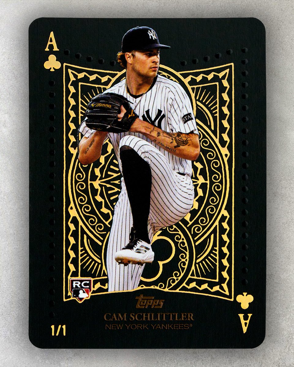 Topps's tweet photo. FIRST LOOK: Cam Schlittler’s ‘All Aces’ Rookie Card

Series 2 Baseball arrives tomorrow 🔥 https://t.co/y3Jnw3THb0