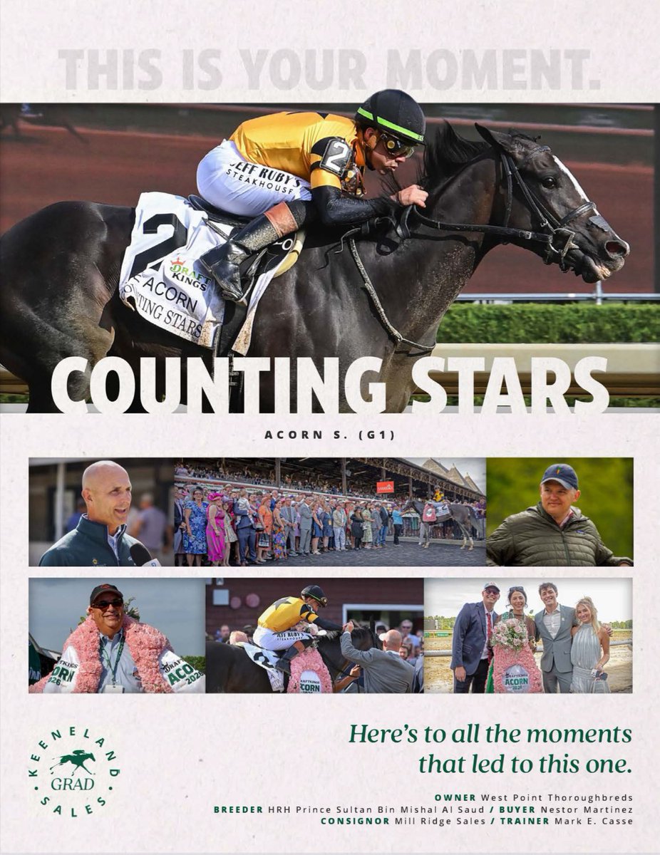 theTDN's tweet photo. COUNTING STARS ✨ The Keeneland sales grad won the Grade I Acorn Stakes at Saratoga.

This is your moment! ⤵️ https://t.co/uTdUJqTG5C