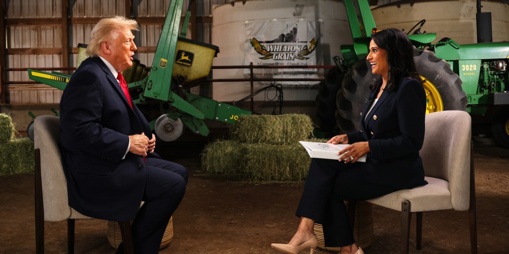 MeetThePress's tweet photo. Read the transcript: President Donald Trump interviewed by NBC News’ ‘Meet the Press’ moderator Kristen Welker https://t.co/7gX9ZDjsGd https://t.co/u6cpugMmrO