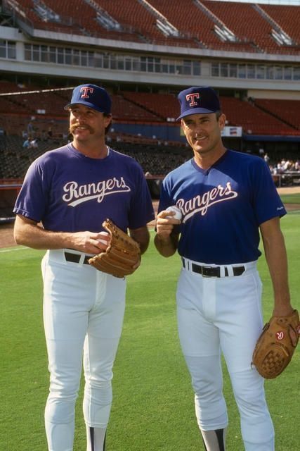 baseballinpix's tweet photo. Goose Gossage with Nolan Ryan on the Texas Rangers, 1991. This the only season Gossage played on the Rangers. https://t.co/BHE5SX4i4C