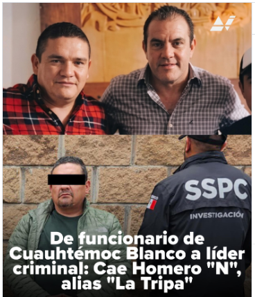 camilatorres_a's tweet photo. Detienen a “La Tripa”, quien habría sido asesor en Cuernavaca durante el gobierno de Cuauhtémoc.

Otra vez un Morenista ligado a un líderes criminal. https://t.co/noONGeffVT