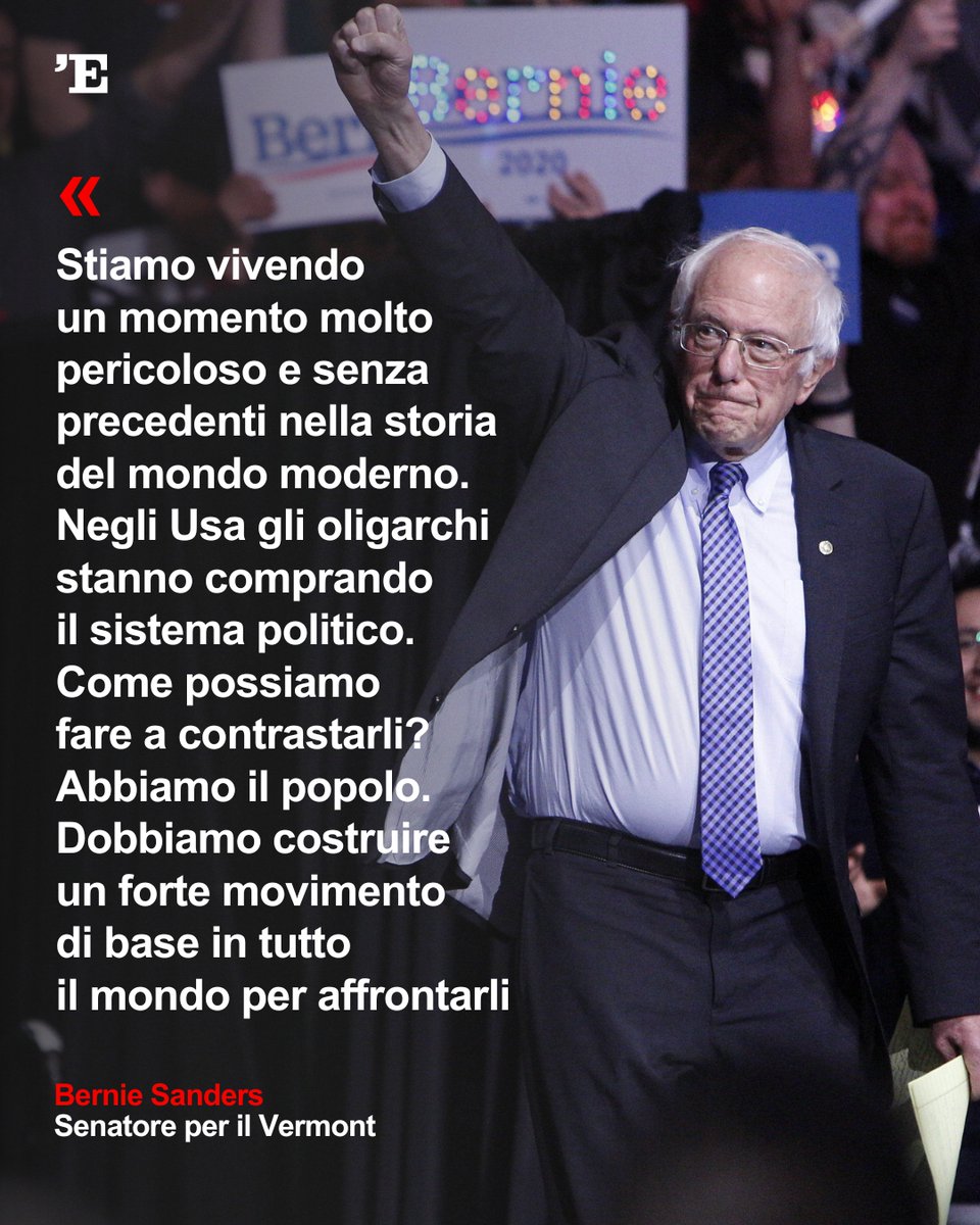 espressonline's tweet photo. Bernie Sanders torna a colpire, il bersaglio resta lo stesso: l’America degli oligarchi. Intervenendo da remoto all’evento dei socialisti europei “Futuro Progressista europeo” al Pe, il senatore del Vermont ha parlato di un momento “molto pericoloso e senza precedenti" https://t.co/czTtRX349h