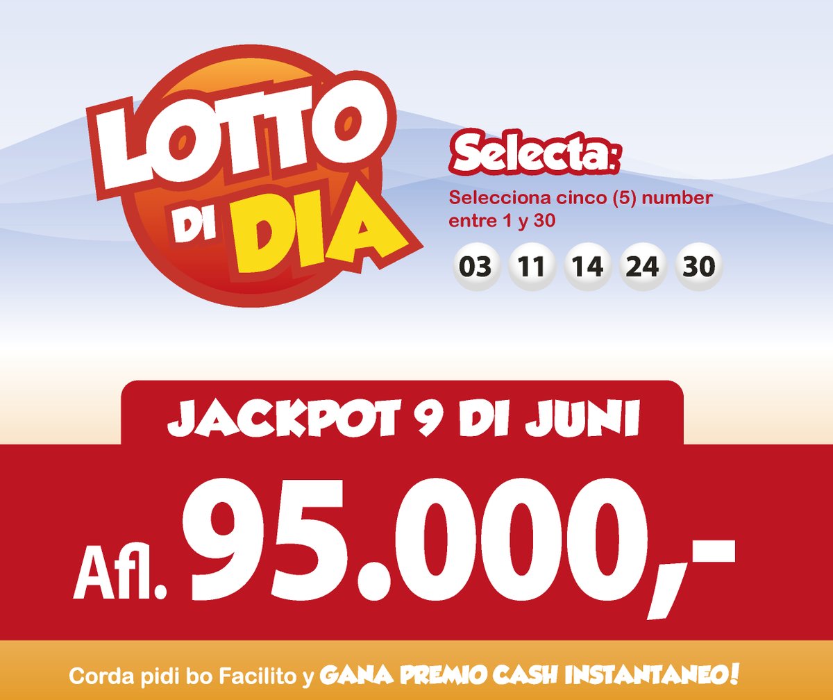 Lottoaruba's tweet photo. Awe ta bo chens pa gana un total di 505 mil florin cu Lotto. Mega Plus tin e jackpot di 410 mil florin y Lotto di Dia tin 95 mil florin!
Pa hunga online🌐, bishita https://t.co/WmCKomtKT4
#lotto #cambiandobida #aruba #lottodidia #facilito #minimega #megaplus https://t.co/wMu8zCfVls