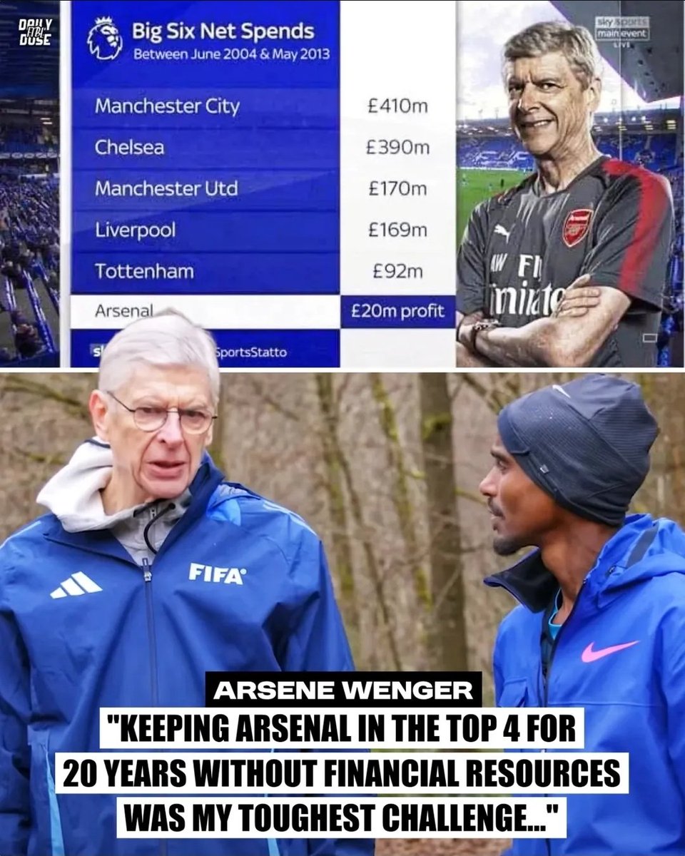 Tripple____M's tweet photo. This is why Arsene Wenger is the greatest manager in Premier League history https://t.co/rQYoEnAKon