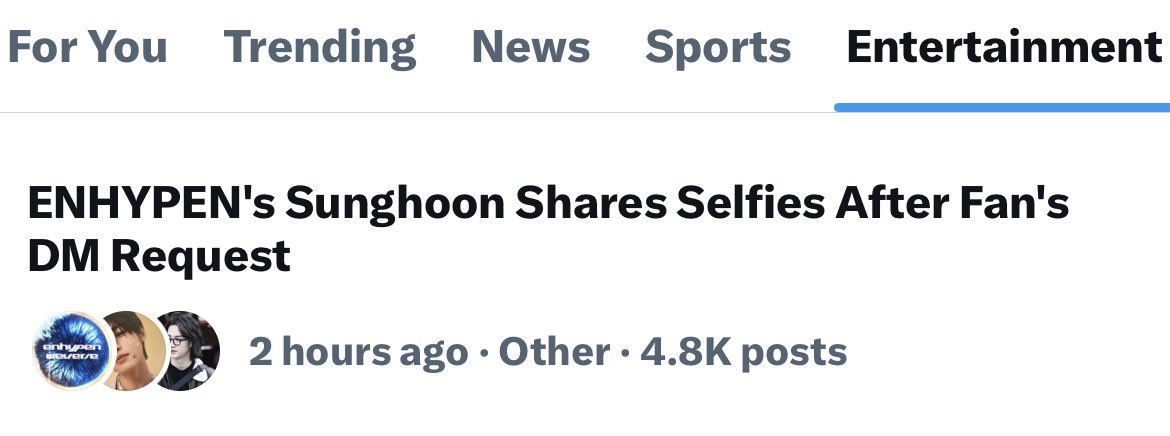 psh_chartmaster's tweet photo. [INFO] #SUNGHOON trending on X news with 4.8K posts after His selca

#성훈 #박성훈  #ENHYPEN_SUNGHOON   #엔하이픈_성훈  #ENHYPEN  #엔하이픈 https://t.co/Kzyudp0L0b