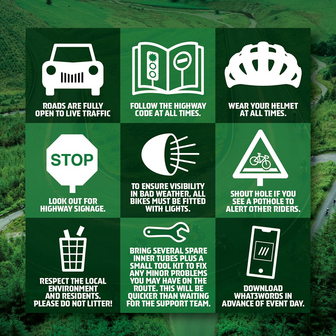 DragonRideWales's tweet photo. Your Dragon Ride challenge is almost here! 🐉 Let's make sure it's an epic ride. Remember to:

✅ Ride safely on open roads.
✅ Look out for your fellow riders.
✅ Respect the local community &amp; environment.
✅ Be prepared with spares &amp; tools.  Don't get caught out on the day! https://t.co/CbnSfBnxIZ