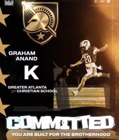 G1Anand08's tweet photo. DUTY. HONOR. COUNTRY. Grateful for it all. Let’s do it @ArmyWP_Football 🏴☠️🇺🇸
@CrawdadsC2KO @GoArmyWestPoint @BKKnightNation @CSG_WestPoint @GAC_Athletics @GACFootball @GACFBRecruits @ArmyFB_Recruit @RecruitGeorgia @brooksbuce @CoachMarcNolan @CoachSaturnio @coach_sloan @CoachJeffMonken @_CoachCat @ZGold_WP @AutumnScott_ @Madisoncifra