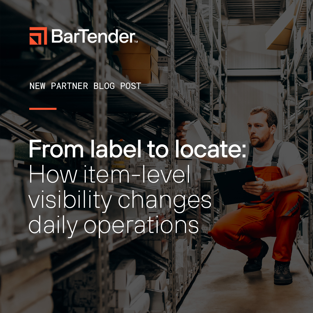 BarTenderTech's tweet photo. Item-level visibility boosts operations with faster picking, fewer delays, and better service. 

Read insights from @ValuTrack and @AhearnSoper in our latest blog: https://t.co/TrngvaQ4JQ 

#SupplyChain #RFID #Traceability #InventoryManagement #BarTender https://t.co/uaUURF2DuJ