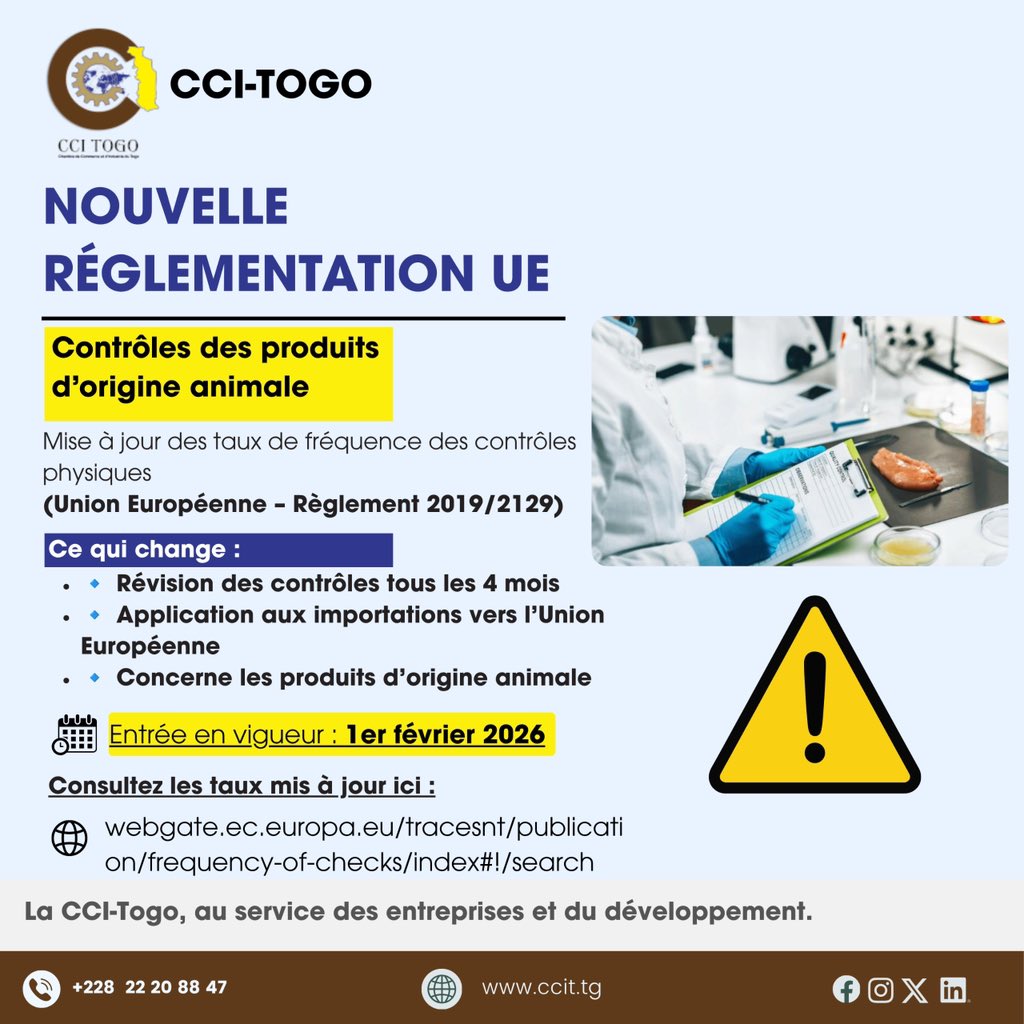 officielccitogo's tweet photo. #CCITogo #Togo #CommerceInternational #ReglementationUE #UnionEuropéenne https://t.co/FmtQ87oZDC
