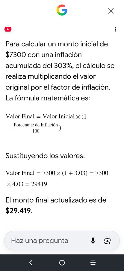 PERON_SIMIOS's tweet photo. 🚨[AHÍ VA CHE]🚨

TRES carreras y un MASTER en USA...
👏👏👏

La multiplicación sigue siendo la misma.

Dijiste que pasar de $7.300 a $20.000 era subir exactamente lo mismo que la inflación acumulada. Te mostré que con una inflación del 303% el equivalente sería cercano a $30.000 https://t.co/J9WUtT02fA
