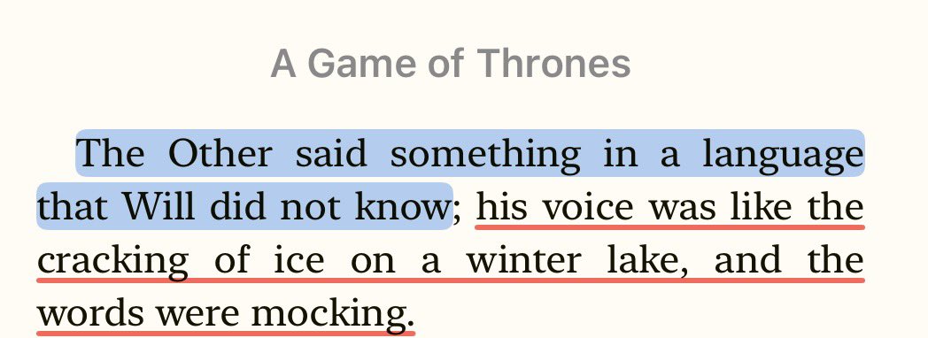 belladonnafeli's tweet photo. Asoiaf fans are so useless and stupid. There’s an ice faerie army with cold undead zombies as their thralls, who want to make the world eternally dark and cold. We get quotes like “nothing burns like the cold.” free folk use fire to keep them away. Jon wishes for 3 dragons.1/3 https://t.co/gtIRsZlfB4