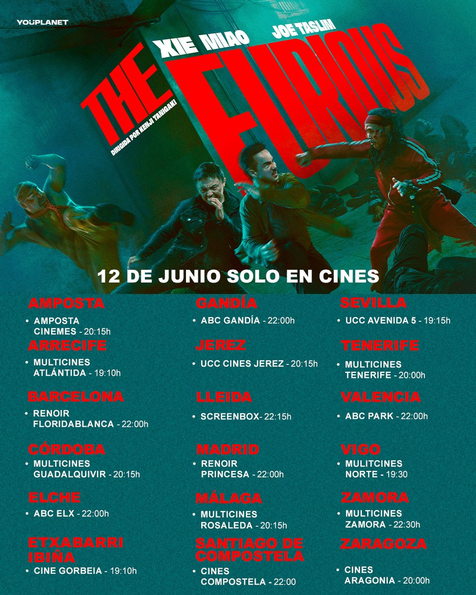 ypdistribution's tweet photo. THE FURIOUS llega con pases especiales en salas seleccionadas solo este viernes, 12 de junio 🔥

Prepárate para un festín de artes marciales, acción y venganza con una de las películas más esperadas este año del género.

🎟️ Entradas ya a la venta. ¡Busca tu cine! 

#TheFurious https://t.co/kyyXfWG62M