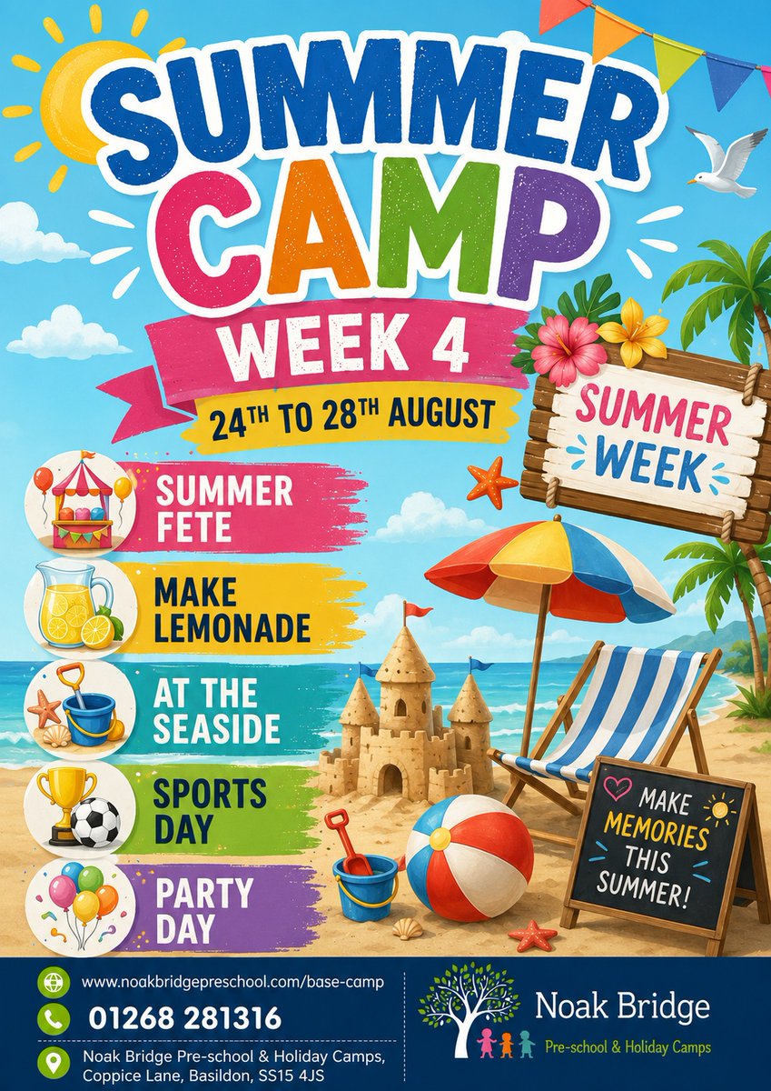 NoakBridgePS's tweet photo. Summer Camp Week 4 - Summertime Week
Book your childs place now
https://t.co/TXjB0krzde https://t.co/K4yruI62KD