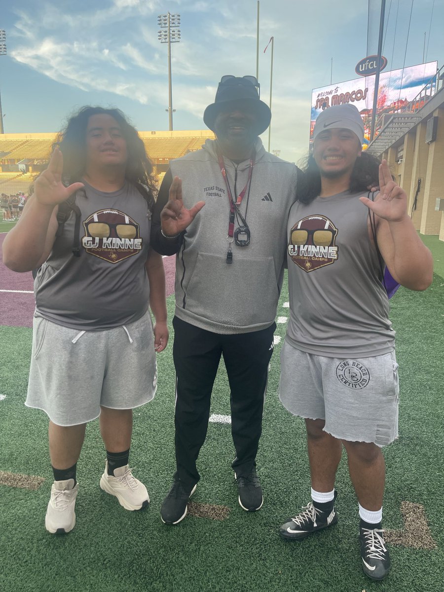 TavionFeag6p's tweet photo. I had an amazing day yesterday at @TXSTATEFOOTBALL camp down in San Marcos! Great exposure and  coaching! Putting as much effort out on the field! So grateful for this opportunity.  @CoachRCThompson @CoachCecilJ @tbyerly64 @VRFBRecruiting @vrhsfootball @CoachB_Miller @TheCoach_G https://t.co/LHlb7WozOX