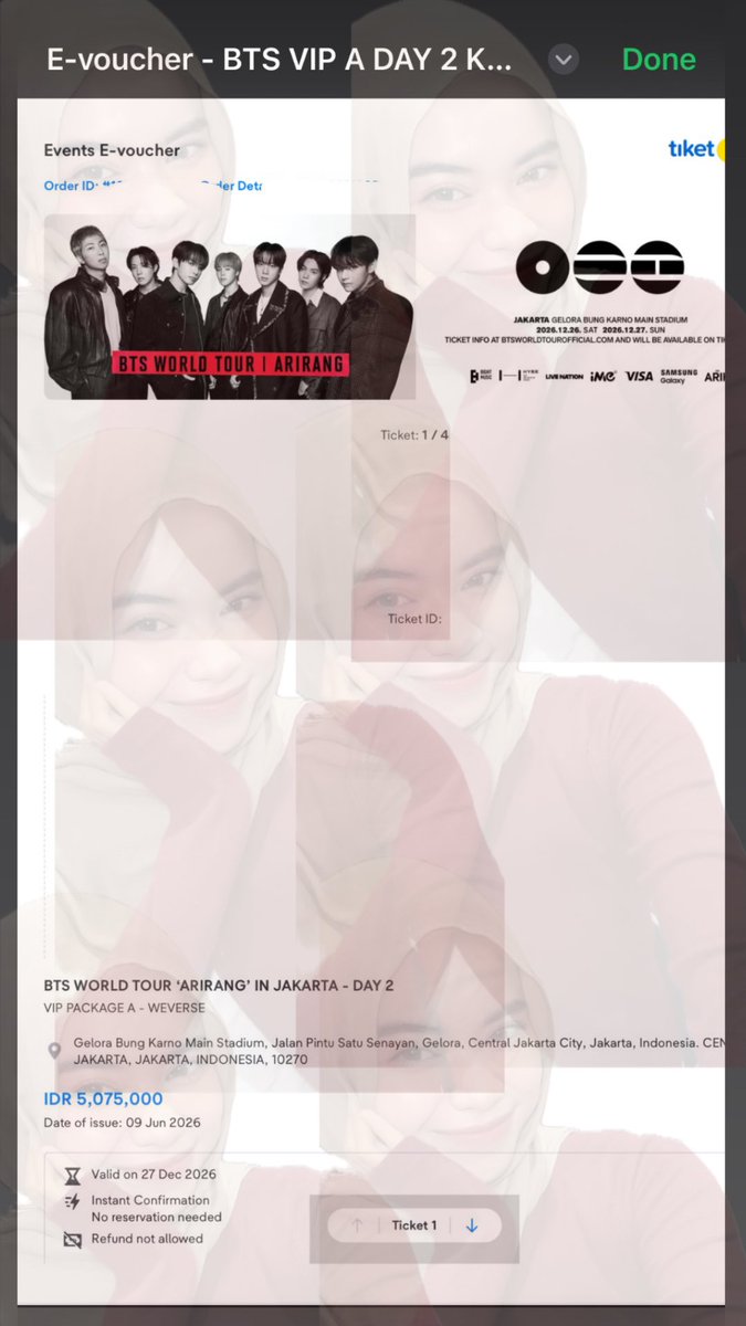 alfpus's tweet photo. Buat kakak-kakak army, ini namanya secure tiket bts jakarta yaa

punten duluan ya🙏🏻 semangat war gensale nya✊🏻💜 https://t.co/MOmlGyZLGr