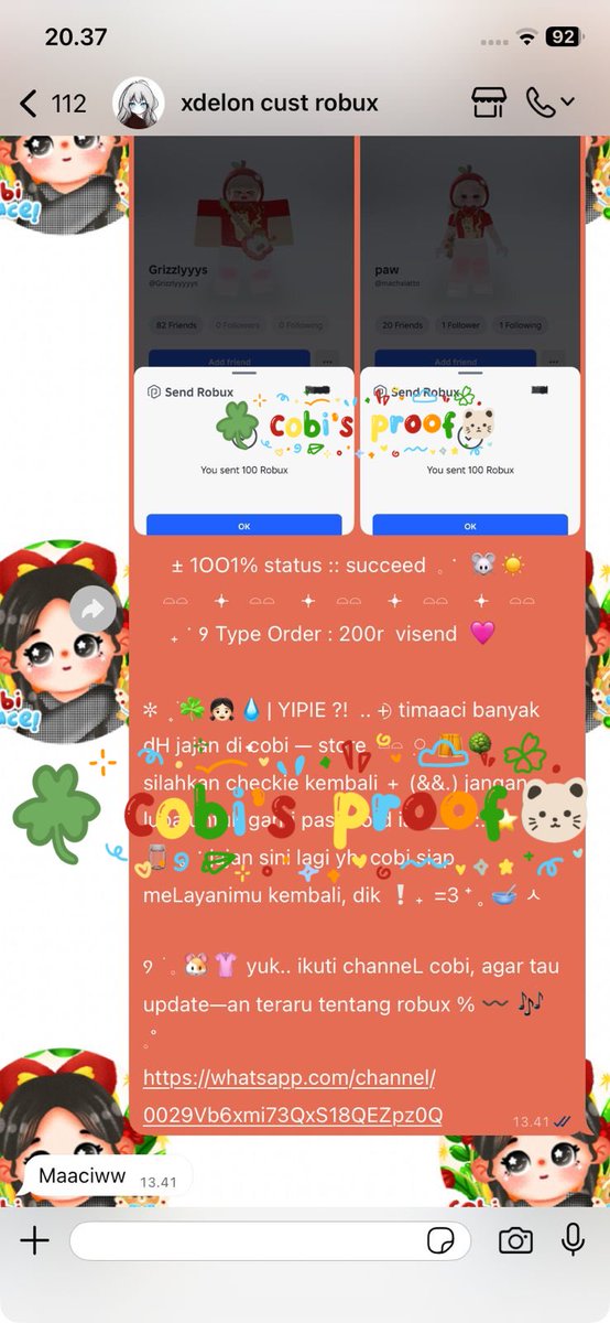 oosarage's tweet photo. ⠀
          🪄◝✩  proofs  by  cobi  🐛🍎 

𓇼  200r  robux  visend 
𓇼  100r  robux  visend
𓇼  100r  robux  visend

              𖤐  danke  saur  muchie  𖤐 ⠀⠀
              checkie  another  testi  on⠀⠀
                       https://t.co/q5o9kteCWw https://t.co/KFpb2B0Xs4