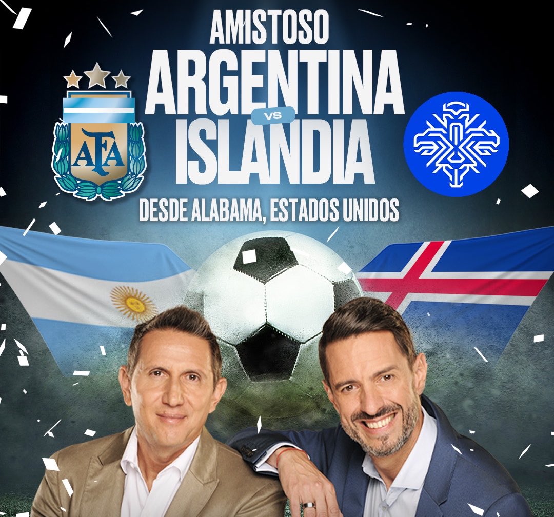 PtcRecargado's tweet photo. Hoy Martes ⚽️
Amistoso Internacional 
Desde las 21:30 Hs 
Argentina 🇦🇷 vs Islandia 🇮🇸 
por @telefe https://t.co/YaO1LBRTk4