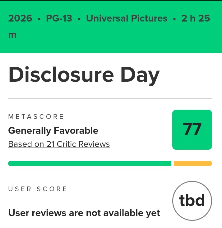 Boxreport's tweet photo. "Dia D" debuta com 77/100 no Metacritic com 21 Reviews https://t.co/eDQwJxcaMa