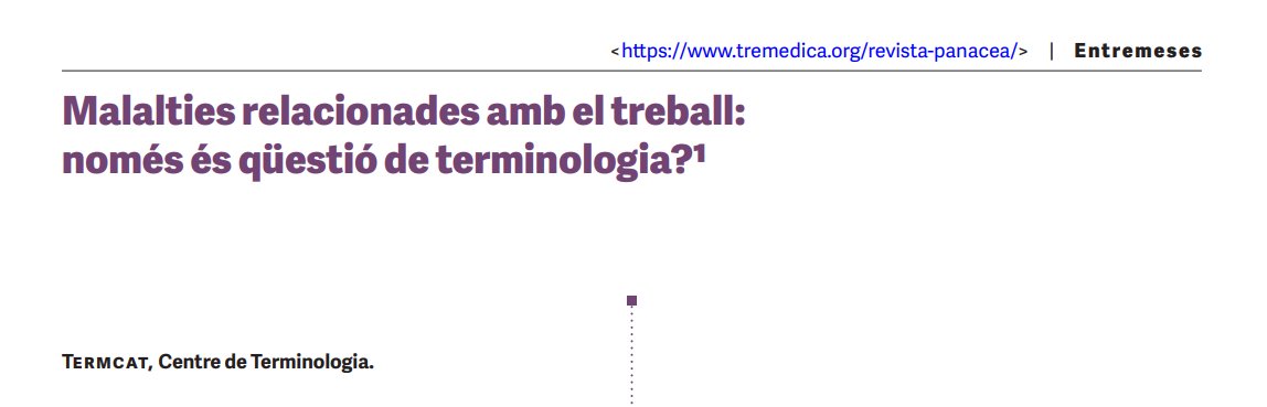 TREMEDICA's tweet photo. «Per això volem posar el focus en dos termes de salut laboral que, tot i que a vegades es confonen, designen situacions amb implicacions jurídiques diferents: "malaltia professional" i "malaltia relacionada amb el treball"».

https://t.co/W6vfduNdsq https://t.co/gbg5cVzKMr