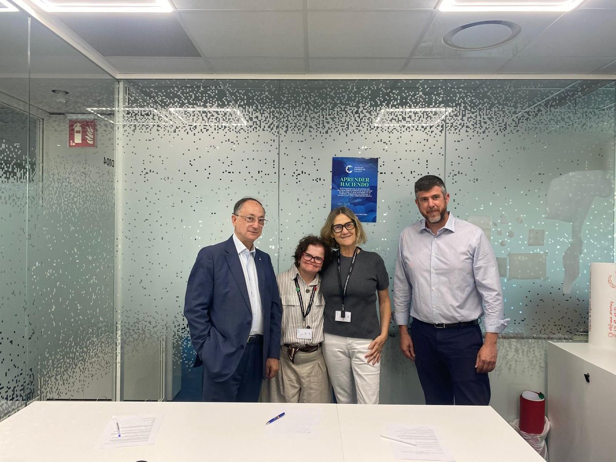fddhoteleros's tweet photo. 🙋‍♀️Tenemos una alianza con #LaBuenaHuella y una convicción compartida:
Que la #inclusión de jóvenes con discapacidad intelectual puede ser fuente de #competitividad, #compromiso y #diferenciación para las empresas.
Pasaremos de las palabras a la acción y ¡Os iremos contando!😉 https://t.co/sQzygKjO4v