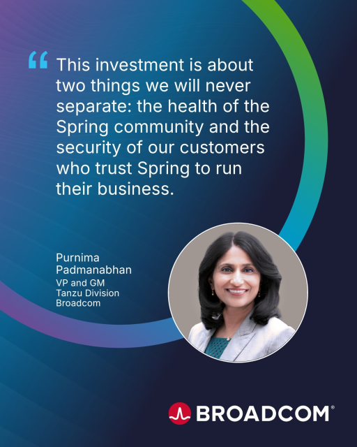 cippy7's tweet photo. AI-driven threats are accelerating the need for faster remediation. Broadcom is expanding Spring and Java ecosystem investments with Day Zero access to validated patches and AI-assisted scanning to reduce software supply chain risk. Monday's press release: https://t.co/lr47ASdZYQ https://t.co/IpynYBD4GI