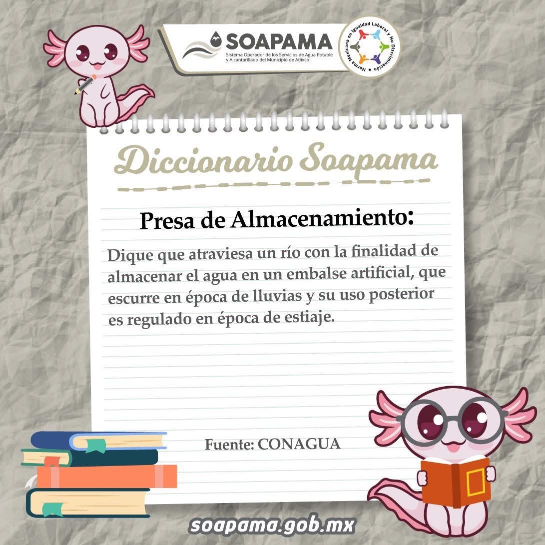 SOAPAMA's tweet photo. #DicccionarioSoapama💧📖
¿Sabes que es una #PresaDeAlmacenamiento?
Aquí te decimos 👇🏻. 
Reacciona y comparte. https://t.co/1c9o2tzeXR