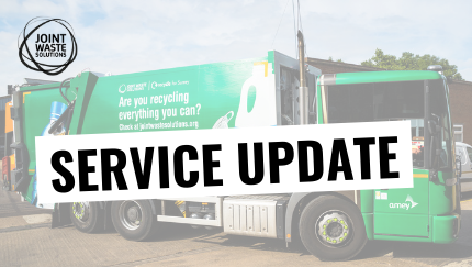 JointWasteSols's tweet photo. Amey reports some delays to waste collections in Elmbridge, Mole Valley & Woking today. Collections that were unable to complete today will be prioritised tomorrow (Wednesday, 10 June). Please continue to check your local service update page for daily information about waste collections https://t.co/utEsxG0IcC @ElmbridgeBC @MoleValleyDC @wokingcouncil
