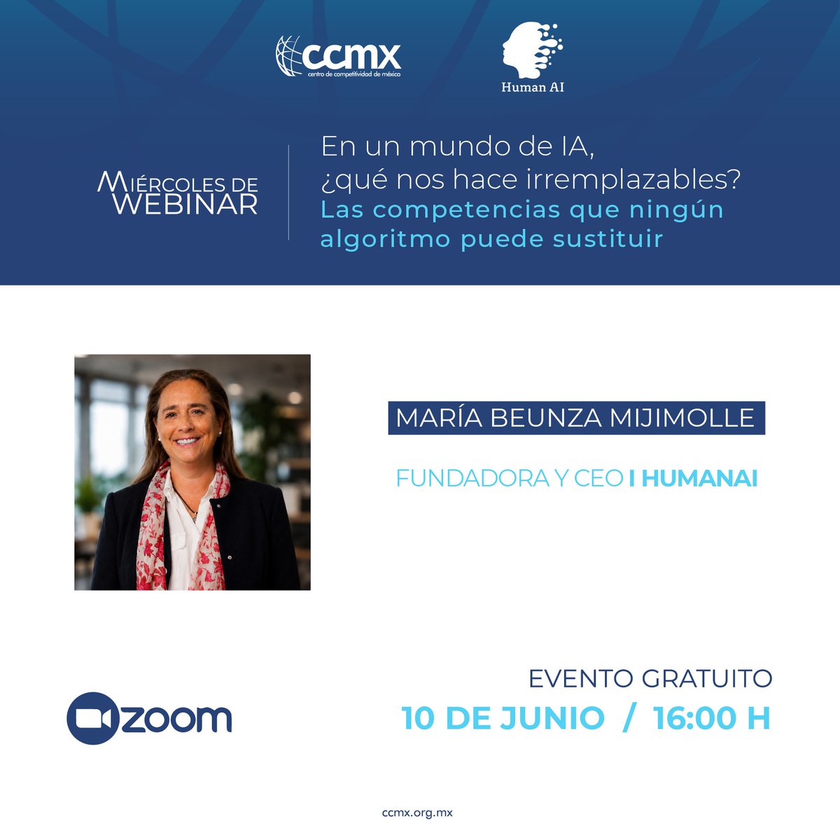 HumanAI_Tech's tweet photo. No esperes a que te lo cuenten, descubre de primera mano las competencias que nos vuelven irremplazables👇
📷 Zoom https://t.co/IFHGTGTm6a
¡¡¡Te esperamos!!!
Organizado junto a @soyccmx y con @marietabeun CEO de @HumanAI_Tech
#CCMX #HumanAI #IA #FuturoDelTrabajo https://t.co/qk3fojr7Lh