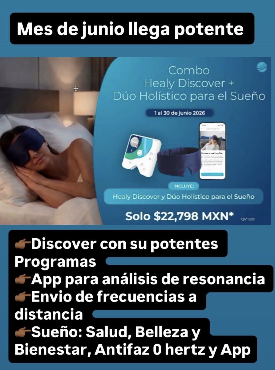 YoGo2509's tweet photo. Dificultades para Dormir, Healy tiene un nuevo dispositivo que te contribuye a mejorar tu calidad de sueño, además este combo incluye un Healy Discover, si te gustaría más información, escríbeme, hay meses sin intereses https://t.co/ChGkHg65HS