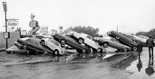 TodayInHistorye's tweet photo. In 1972, heavy rains triggered record flooding in the Black Hills of South Dakota. The resulting disaster left at least 238 people dead and more than 1,300 homes destroyed. https://t.co/GMe0JvkXtx