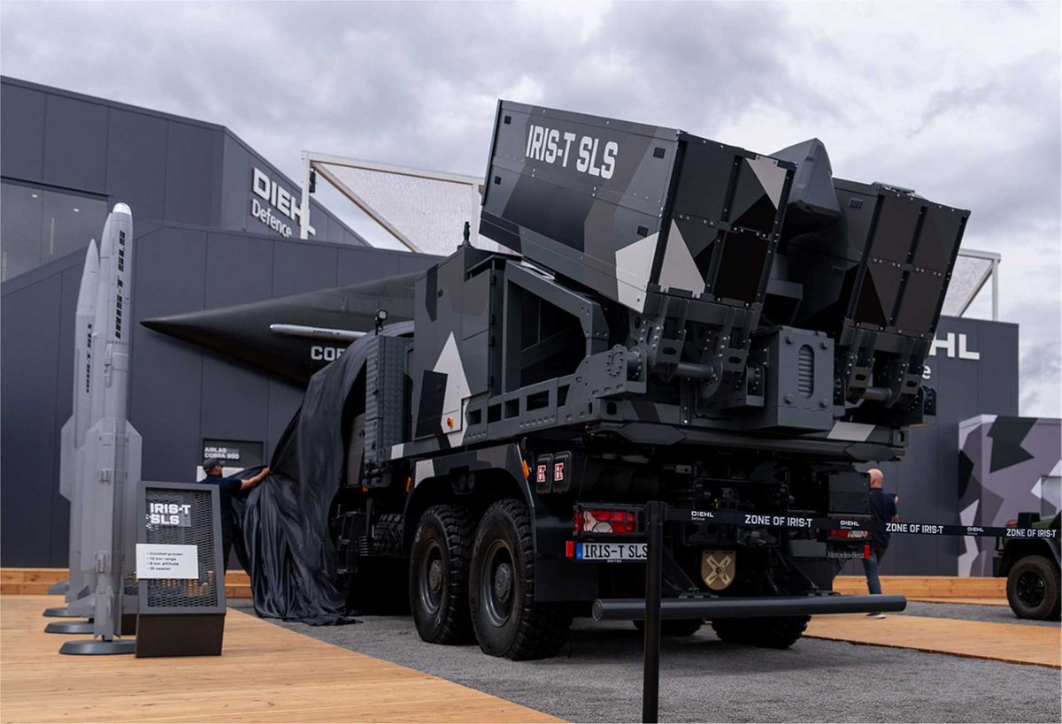 ArmyRecognition's tweet photo. Germany's Diehl Defence Unveils IRIS-T SLS MK4 Mobile Air Defense Missile System at ILA 2026 https://t.co/7AJj3jYuxt