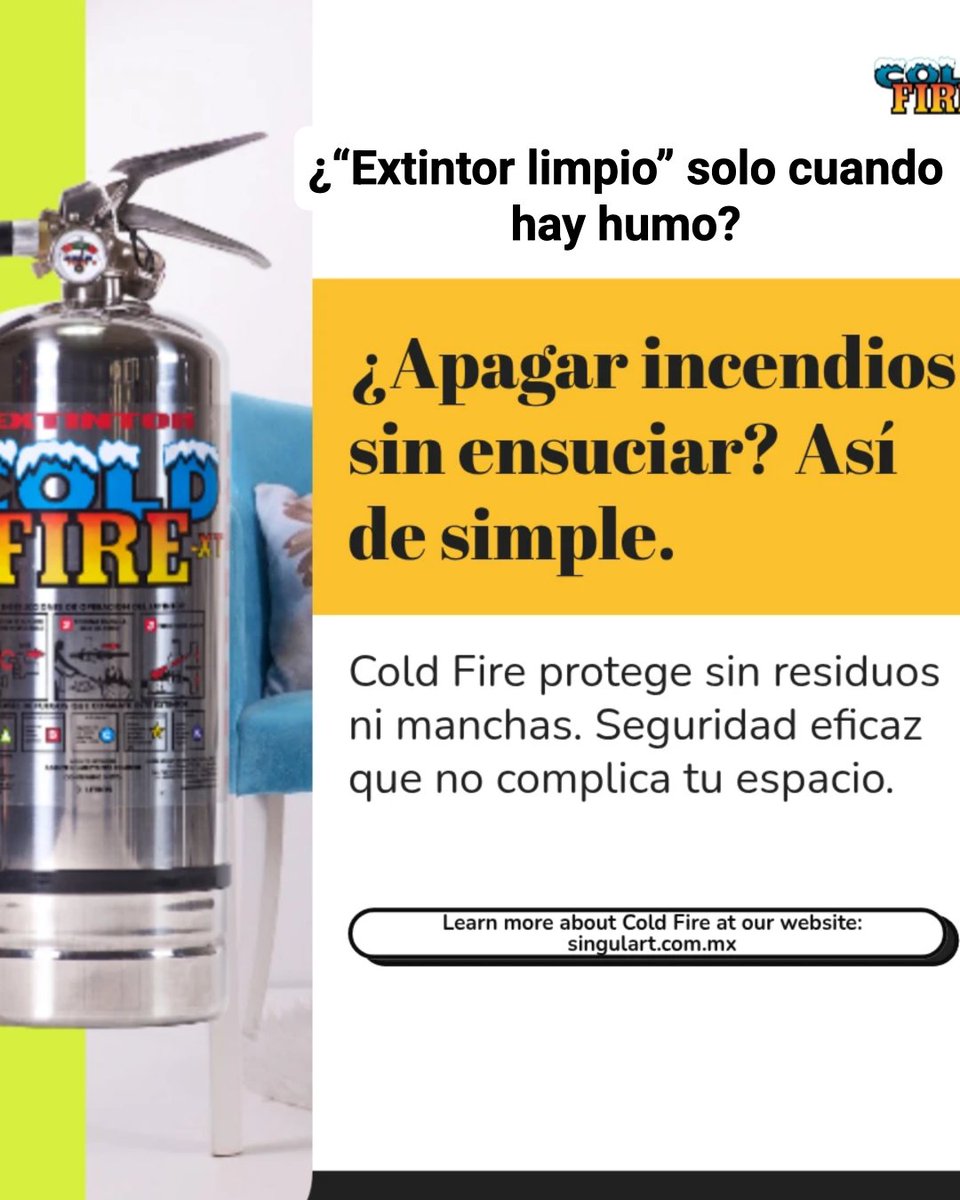 ColdFire_Mex's tweet photo. ¿Crees que un extintor “limpio” solo importa cuando hay humo? Los PFAS son persistentes: la preocupación por salud y ambiente no se apaga junto con el fuego. ⚠️ En muchos extintores, el “después” se gestiona mal: la descarga puede dejar residuos persistentes y eso abre la puerta https://t.co/jQKLHYJLQD
