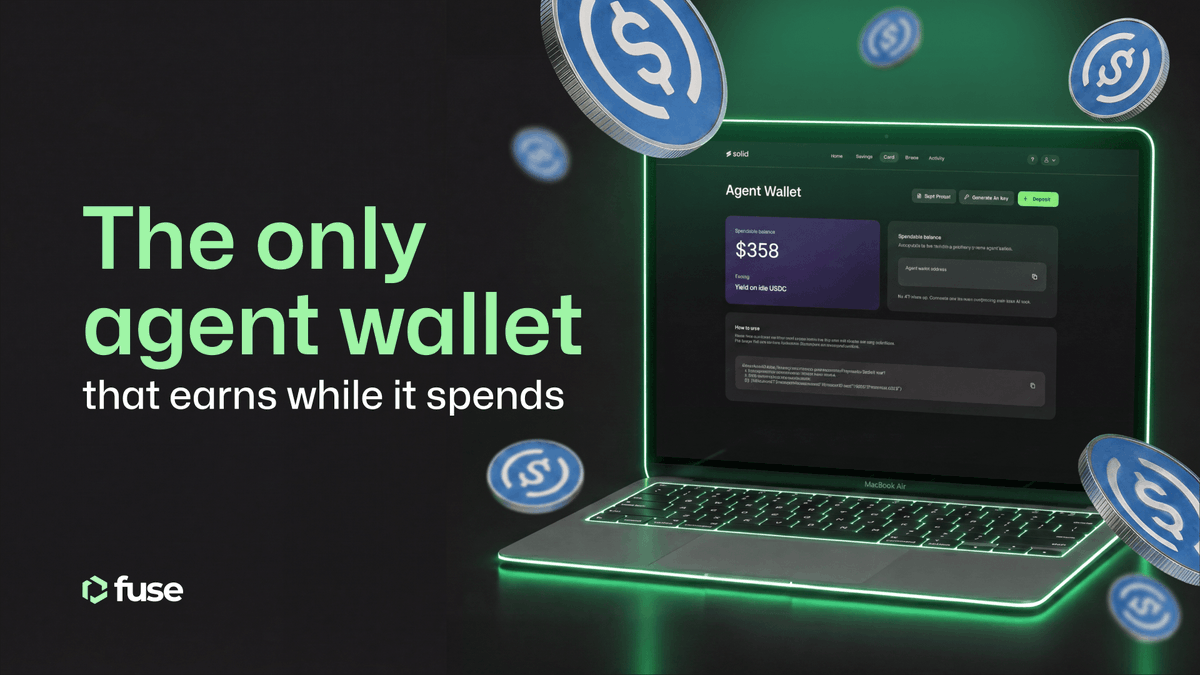 Fuse_network's tweet photo. Meet Solid Agent Wallet 🟢

Turn your Solid account into a secure payment layer for AI agents.

Let Claude, ChatGPT, or any autonomous system make x402 payments on your behalf, without ever touching your private keys.

Details here 👇
https://t.co/cdjO69BThe https://t.co/FkyQnx8hFy